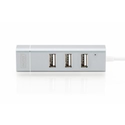 Digitus USB 2.0 Type-C 3-Port HUB &amp; Fast Ethernet LAN 3x USB A/F, 1x RJ45 Lan, Chipset: FE1.1S/RTL8152B