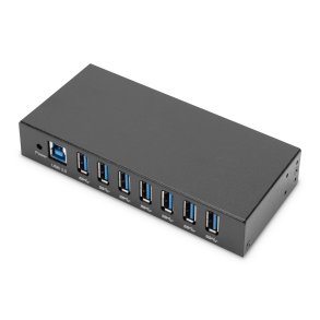 Digitus USB 3.0 HUB, 7 Port, Industrial, Metal incl. PSU 15-kV ESD, Table, Wall, DIN Rail mount