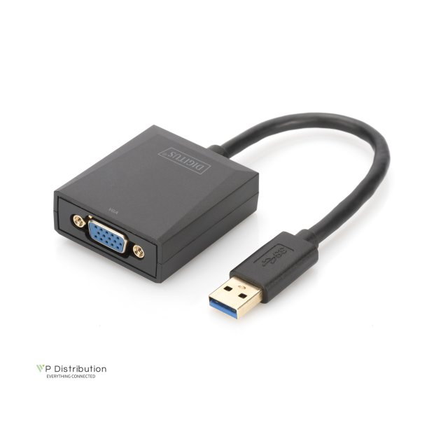 Digitus USB 3.0 to VGA Adapter, 1080p Input USB, Output VGA