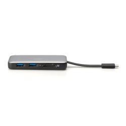 USB-C Travel Docking Station, 7-Port, 1x HDMI 2x USB 3.2 Gen 1, 1x RJ45, 1x SD,1x MicroSD, 1x PD