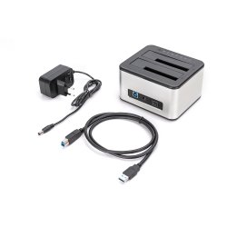 SATA Docking Station USB 3.0, 2-port, 2.5"/3.5" SSD/HDD, clone function