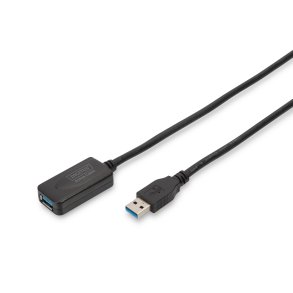 Digitus USB 3.0 Repeater Cable A/M - A/F, AWG28 24 length: 5m, Chipset SN65LVPE502, UL, CE, bl