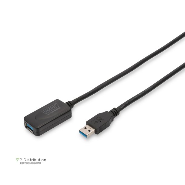 Digitus USB 3.0 Repeater Cable A/M - A/F, AWG28 24 length: 5m, Chipset SN65LVPE502, UL, CE, bl