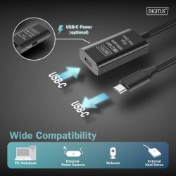 Active USB-C Extension Cable, 5m 5G, USB 3.2 Gen1, USB-C - USB-C (M/F)
