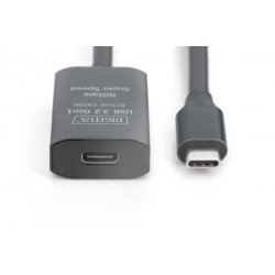 Active USB-C Extension Cable, 10m 5G, USB 3.2 Gen1, USB-C - USB-C (M/F)