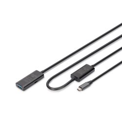 Active USB-C Extension Cable, 10m 5G, USB 3.2 Gen1, USB-C - USB-A (M/F)