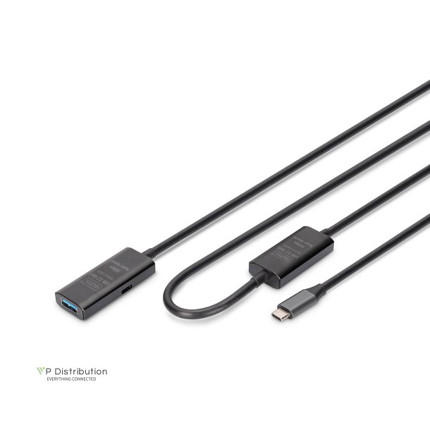 Active USB-C Extension Cable, 10m 5G, USB 3.2 Gen1, USB-C - USB-A (M/F)