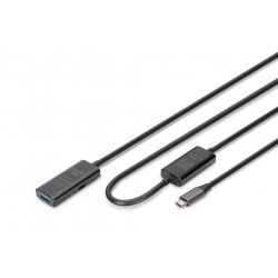 Active USB 3.2 Gen1 5G extension cable, USB-C - USB-A, 10m