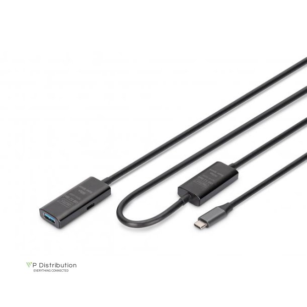 Active USB 3.2 Gen1 5G extension cable, USB-C - USB-A, 10m