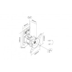 Digitus Wall Mount for LCD/LED monitor up to 27" 15kg max, VESA 100x100