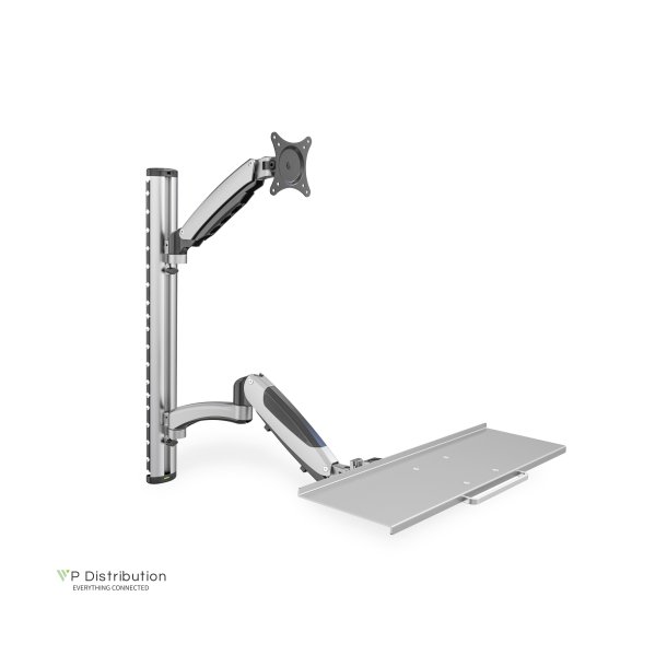 Digitus Workstation (Monitor, Keyboard) Wall Mount 27 inch, 6 kg, VESA 75x75, 100x100, silver