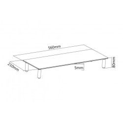 Digitus Tabletop Glass Monitor Riser 560x210x80mm, max load up to 20kg