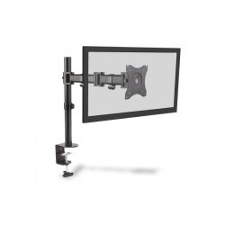Digitus Single Monitor Desk Clamp Mount, 15-27",black max. load 8Kg, VESA max. 100x100
