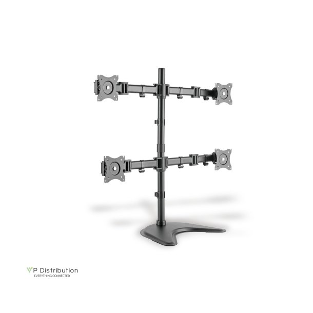 Digitus Quad Monitor Desk Stand/Clamp Mount, black 15-27", max. load 4x8Kg,VESA max. 100x100