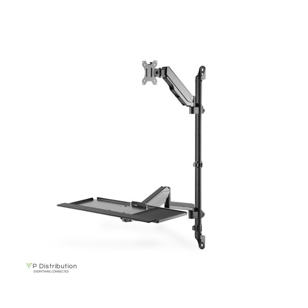 Digitus Sit-Stand Workstation wall single mount,  black max load capacity: 1-8 kg,max Screen Size: 17"-32"