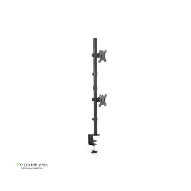 Digitus Universal Dual Monitor Mount, Vertical 17-32", 8 kg max. each, clamp or grommet mount