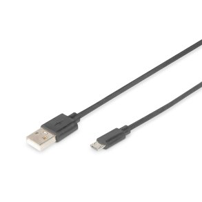 Digitus USB 2.0 connection cable, type  A - micro B M/M, 1.8m, USB 2.0 compatible, bl
