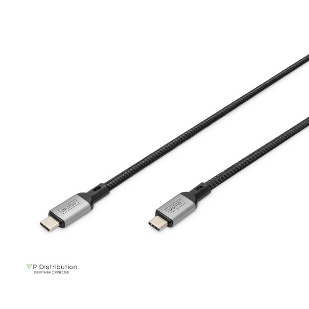 Digitus USB 4 connection cable, TypeC to TypeC, Al-Housing PP Braid 8K@30Hz, PD3.0, 20Gbits/s, 3m, bl.