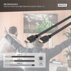 Digitus HDMI Ultra High Speed Connection Cable, Type A M/M, 1.0m, w/Ethernet, Ultra HD, 8K@60Hz, gold, bl