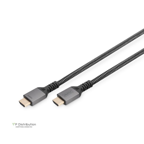 Digitus HDMI Ultra Premium High Speed Connection Cable, A M/M, 1.0m, Alu Housing, UHD, 8K@60Hz, gold, bl