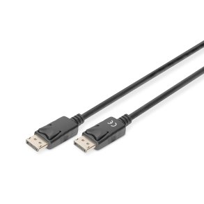 Digitus DisplayPort Connection Cable, Type DP M/M, 2.0m, w/interlock, UHD 4K, DP 1.2, bl