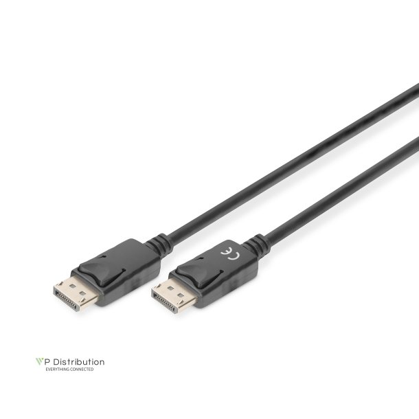 Digitus DisplayPort Connection Cable, Type DP M/M, 2.0m, w/interlock, UHD 4K, DP 1.2, bl