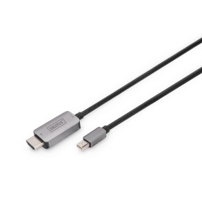 Digitus DisplayPort Adapter Cable, Type mini-DP - HDMI M/M, 1.0m, Alu Housing, UHD 8K, DP 1.4, bl