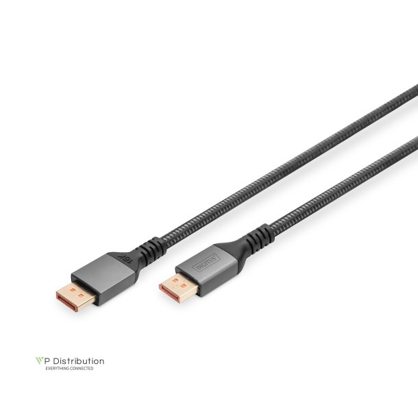 Digitus Premium DisplayPort Connection Cable, Type DP M/M, 1.0m, Alu Housing, UHD 16K, DP 2.1, bl