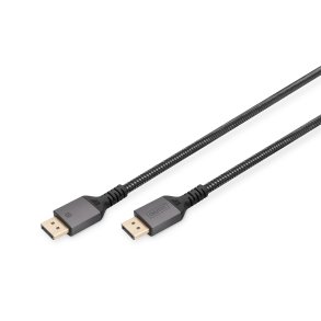 Digitus Premium DisplayPort Connection Cable, Type DP M/M, 1.0m, Alu Housing, gold, UHD 8K, DP 1.4, bl