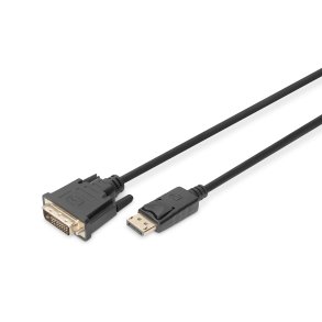 Digitus DisplayPort Adapter Cable, Type DP-DVI (24+1) M/M, 2.0m, w/interlock, Full HD, DP 1.1a, bl