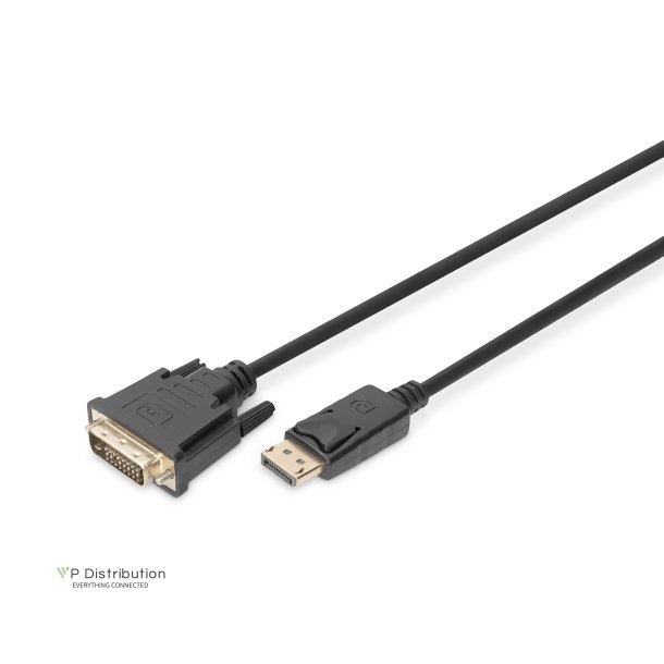 Digitus DisplayPort Adapter Cable, Type DP-DVI (24+1) M/M, 3.0m, w/interlock, Full HD, DP 1.1a, bl