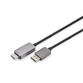 Digitus DisplayPort Adapter Cable, Type DP-HDMI A M/M, 1.8m, Alu Housing, UHD 8K@60Hz, DP 1.4, bl