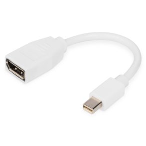 Digitus DisplayPort Adapter Cable, Type mini DP-DP St/Bu, 0.15m, UHD 4K, DP 1.2 konform, we