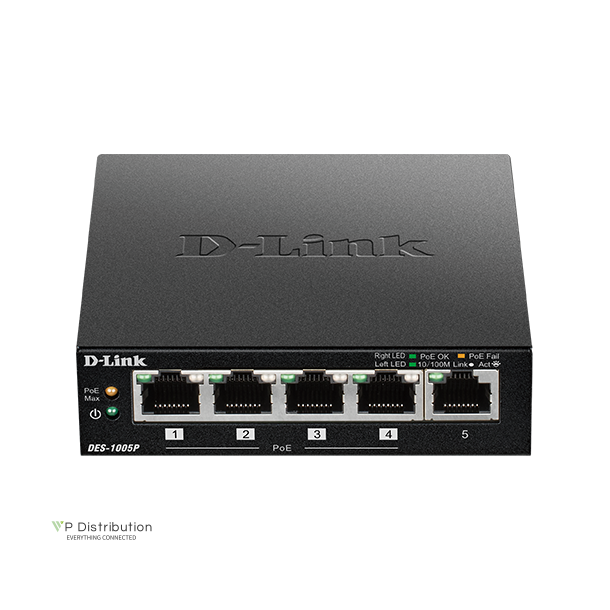 D-Link DES-1005P 5-port PoE Fast Ethernet Desktop Switch