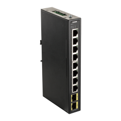 D-Link DIS-100G-10S Gigabit Switch Industrial 8Port RJ45 2x 100/1000M SFP