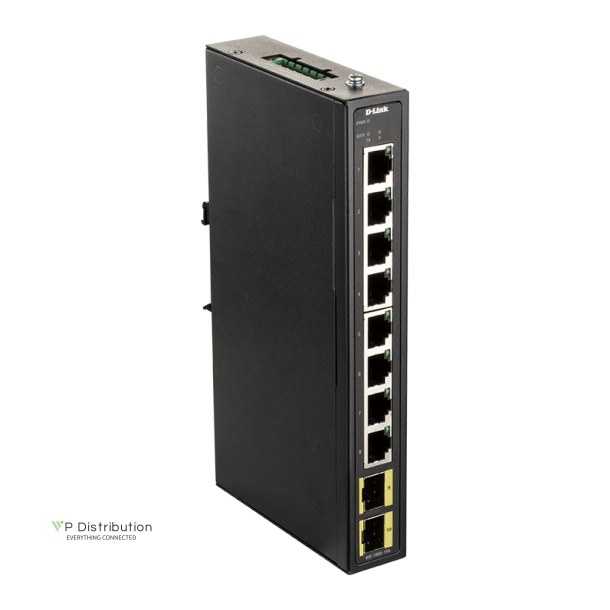 D-Link DIS-100G-10S Gigabit Switch Industrial 8Port RJ45 2x 100/1000M SFP
