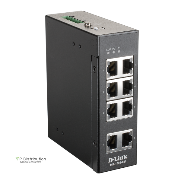 D-Link DIS-100E-8W Industrial Switch 8-Port Unmanaged Layer2 Fast Ethernet