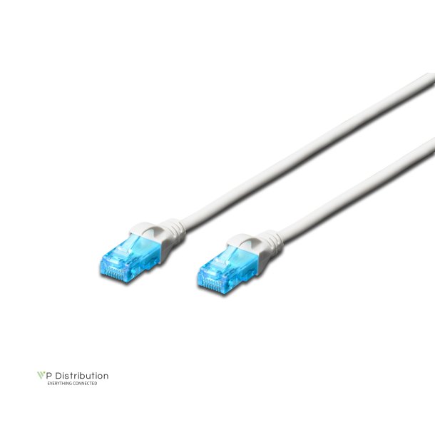 CAT 5e U-UTP patch cord, PVC AWG 26/7, length 0.5 m, white