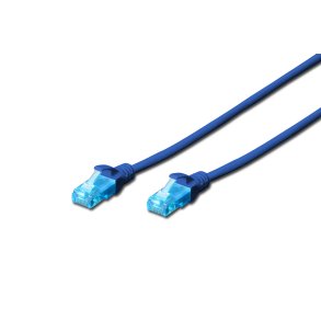 CAT 5e U-UTP patch cord, PVC AWG 26/7, length 1 m, color blue
