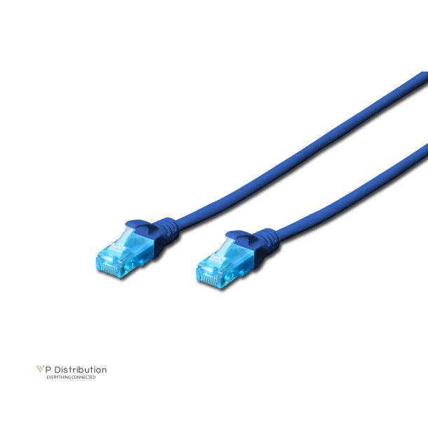 CAT 5e U-UTP patch cord, PVC AWG 26/7, length 1 m, color blue