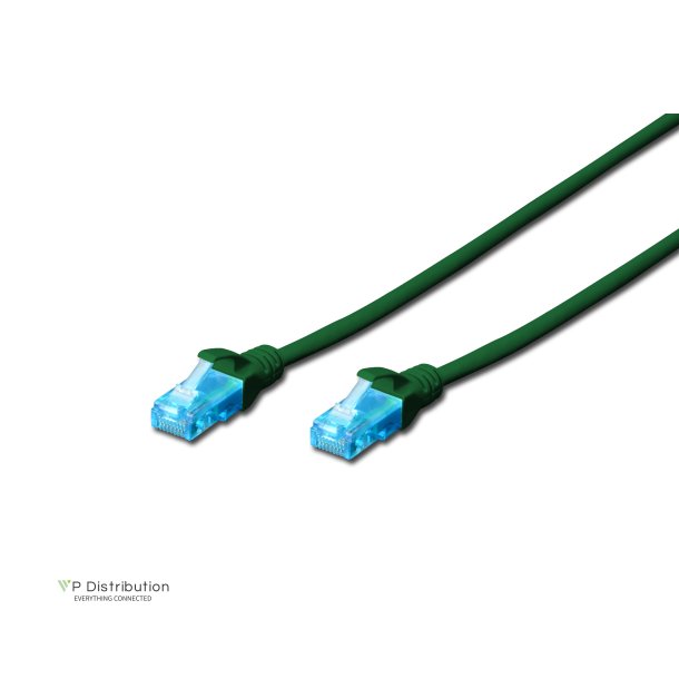 CAT 5e U-UTP patch cord, PVC AWG 26/7, length 2 m, color green