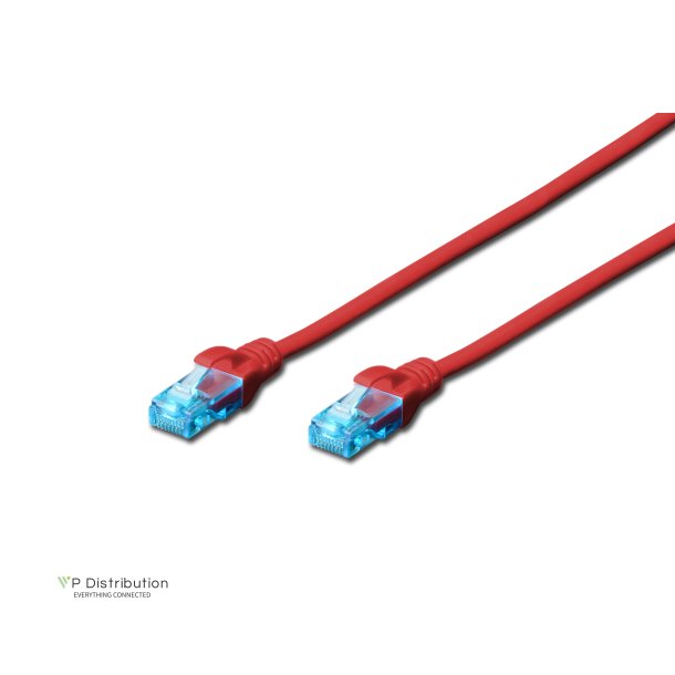 CAT 5e U-UTP patch cord, PVC AWG 26/7, length 2 m, color red