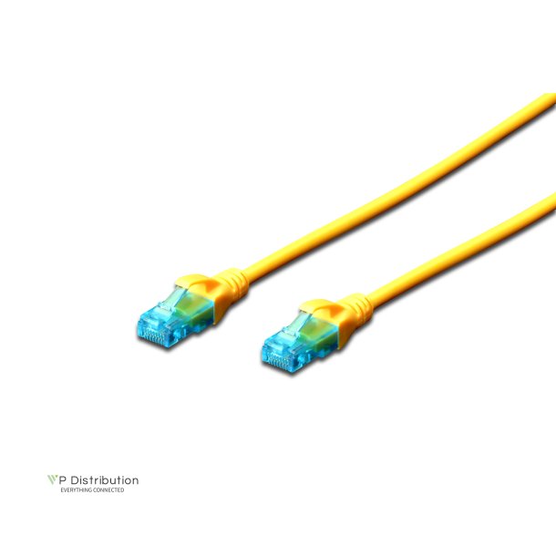 CAT 5e U-UTP patch cord, PVC AWG 26/7, length 2 m, color yellow