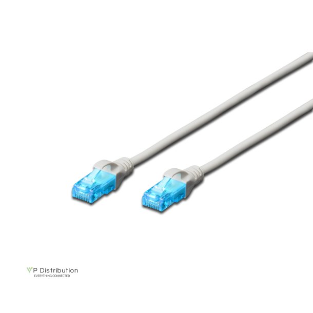 CAT 5e U-UTP patch cord, PVC AWG 26/7, length 3 m, color grey