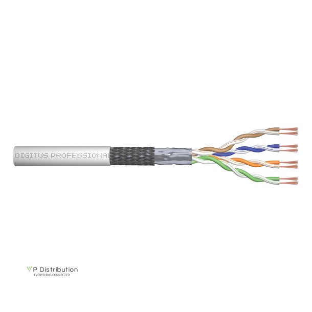 CAT 5e SF-UTP patch cable, raw 100 m, paper box, AWG 26/7, PVC, simplex, grey