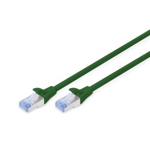 CAT 5e SF-UTP patch cable, PVC AWG 26/7, length 15 m, color green