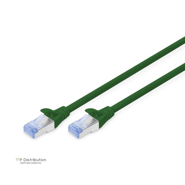 CAT 5e SF-UTP patch cable, PVC AWG 26/7, length 15 m, color green