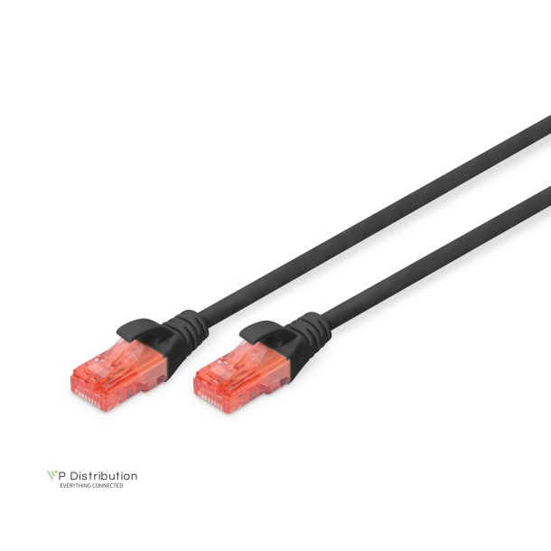CAT 6 U-UTP patch cord, Cu, LSZH AWG 26/7, length 0.25 m, color black