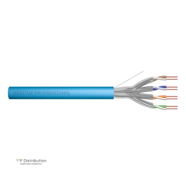 CAT 6A U-FTP installation cable, 500 MHz B2ca (EN 50575), AWG 23/1, 100 m paper box,