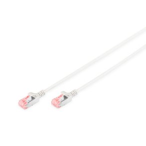 CAT 6 U-FTP slim patch cord, Cu, LSZH AWG 28/7, length 10 m, color grey
